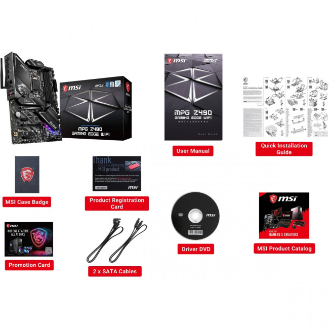 Материнская плата MSI MPG Z490 GAMING EDGE WIFI — для бизнеса и офиса Материнская плата MSI MPG Z490 GAMING EDGE WIFI — для бизнеса и офиса