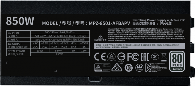 Блок питания 850Вт Cooler Master XG850 Plus Platinum — для бизнеса и офиса Блок питания 850Вт Cooler Master XG850 Plus Platinum — для бизнеса и офиса