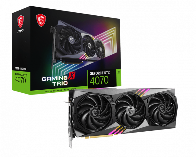 Видеокарта MSI GeForce RTX 4070 GAMING X TRIO 12G — для бизнеса и офиса Видеокарта MSI GeForce RTX 4070 GAMING X TRIO 12G — для бизнеса и офиса