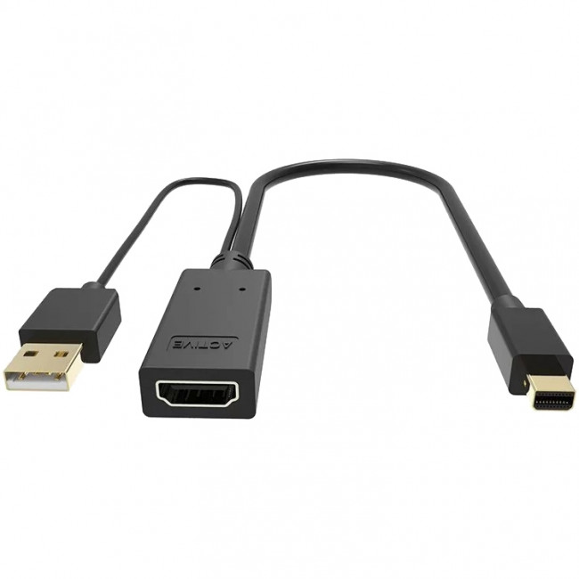 Кабель-переходник HDMI(F) +USB---> miniDP(M) 0.15m  4K*30Hz VCOM<CG497-0.15> Кабель-переходник VCOM HDMI F/Mini DisplayPort M (CG497-0.15M) — для бизнеса и офиса