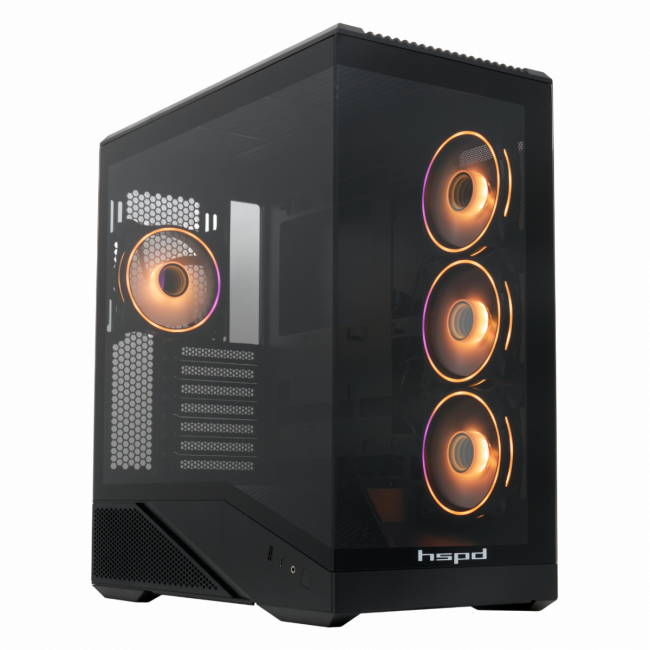Корпус без блока питания HSPD F711-TGBK- ARGB — для бизнеса и офиса
