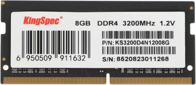 Память DDR4 8GB 3200MHz SHENZHEN KINGSPEC ELECTRONICS TECHNOLOGY CO LTD KS3200D4N12008G — для бизнеса и офиса