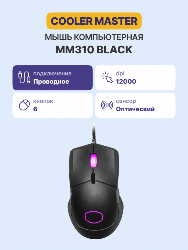 Манипулятор типа мышь Cooler Master MM-310-KKOL1 — для бизнеса и офиса