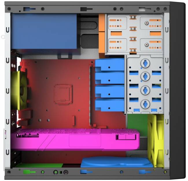 Корпус с блоком питания 600Вт. Foxline FL-733R-FZ600R-U32 — для бизнеса и офиса
