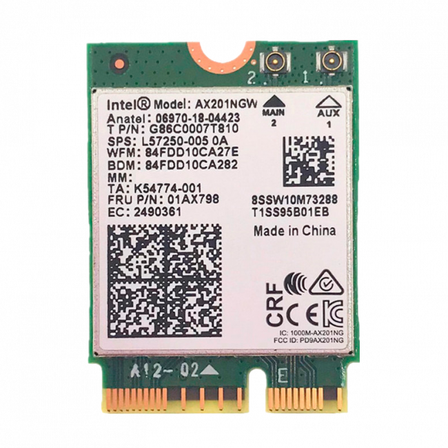 Плата сетевого контроллера Intel Wi-Fi 6 AX201 — для бизнеса и офиса