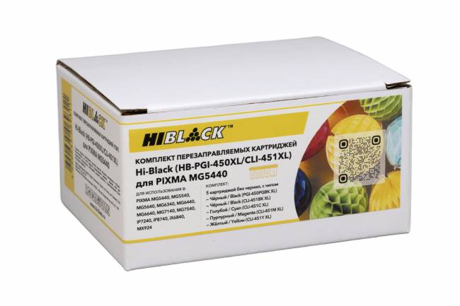 Комплект ПЗК Hi-Black (PGI-450/CLI-451 XL) для Canon PIXMA MG5440, 5 цв — для бизнеса и офиса