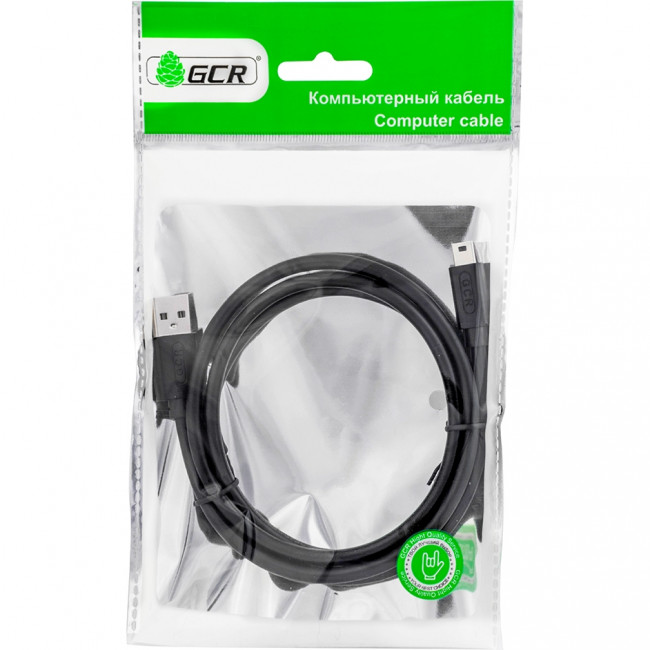GCR Кабель 0.75m USB 2.0, AM/mini 5P, черный, 28/28 AWG, экран, армированный, морозостойкий, GCR-UM2M5P-BB2S-0.75m Кабель Greenconnect 0.75 м (GCR-UM2M5P-BB2S-0.75m)