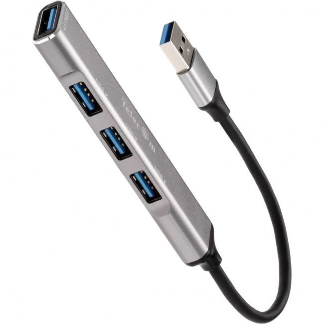 Переходник USB 3.0 -->USB3.0+3 USB2.0, Aluminum Shell, 0.2м Telecom <TA308U> Мультифункциональный хаб Telecom USB 3.0 M/USB 3.0 F/3 x USB 2.0 F (TA308U)