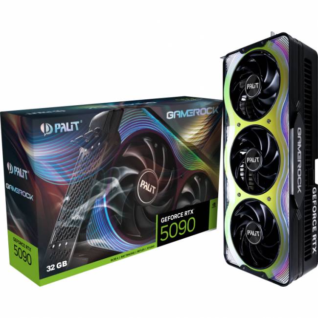 Видеокарта Palit PA-RTX5090 GAMEROCK (NE75090019R5-GB2020G) — для бизнеса и офиса Видеокарта Palit PA-RTX5090 GAMEROCK (NE75090019R5-GB2020G) — для бизнеса и офиса