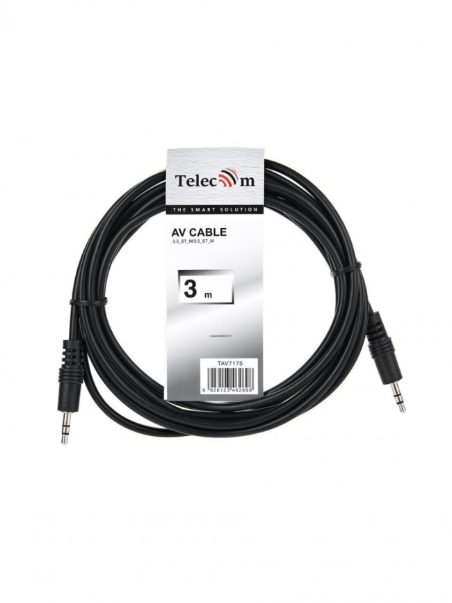 Кабель соединительный 3.5 Jack (M) - 3.5 Jack (M), стерео, аудио, 3м Telecom <TAV7175-3M> Telecom mini jack 3.5 mm (m) - mini jack 3.5 mm (m) 3м