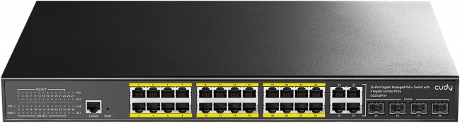 Коммутатор Cudy GS2028PS4-400W — для бизнеса и офиса Коммутатор Cudy GS2028PS4-400W — для бизнеса и офиса
