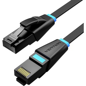 Патч-корд Vention прямой UTP cat.6, RJ45 - 8м. плоский Черный Vention IBJBK