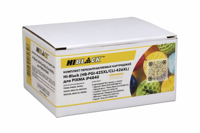 Комплект ПЗК Hi-Black (PGI-425/CLI-426 XL) для Canon PIXMA IP4840, 6 цв — для бизнеса и офиса