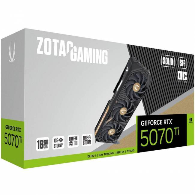 Видеокарта Zotac GAMING GeForce RTX 5070 Ti SOLID SFF OC (ZT-B50710J3-10P) — для бизнеса и офиса