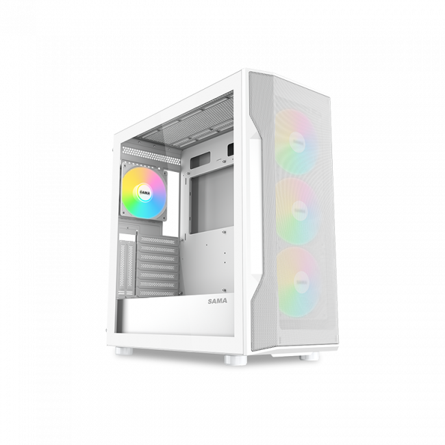 Корпус ПК без блока питания SAMA S40 White S40-WHAPA4X1-GL белый — для бизнеса и офиса Корпус ПК без блока питания SAMA S40 White S40-WHAPA4X1-GL белый — для бизнеса и офиса