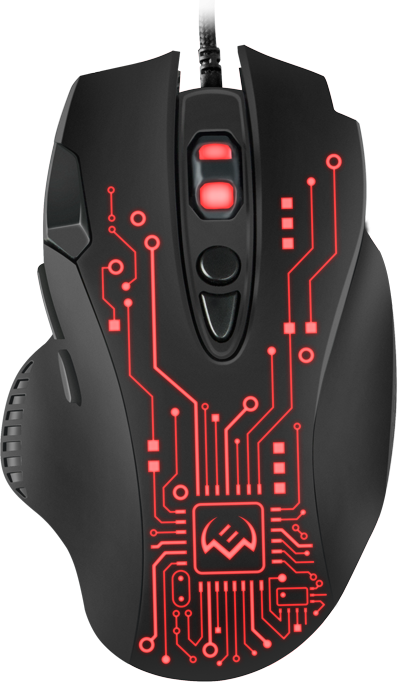 Игровая мышь SVEN RX-G715 (7+1кл., бесш. кл., 1200-3200 DPI, SoftTouch, подсветка, игров. упак) Sven RX-G715 — для бизнеса и офиса