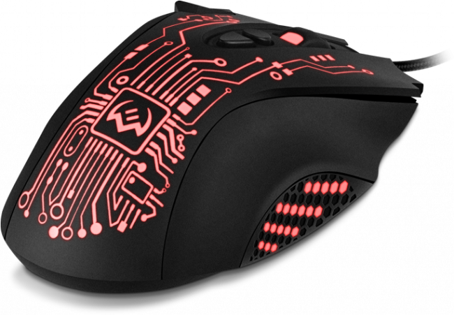 Игровая мышь SVEN RX-G715 (7+1кл., бесш. кл., 1200-3200 DPI, SoftTouch, подсветка, игров. упак) Sven RX-G715 — для бизнеса и офиса