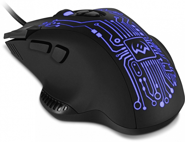 Игровая мышь SVEN RX-G715 (7+1кл., бесш. кл., 1200-3200 DPI, SoftTouch, подсветка, игров. упак) Sven RX-G715 — для бизнеса и офиса