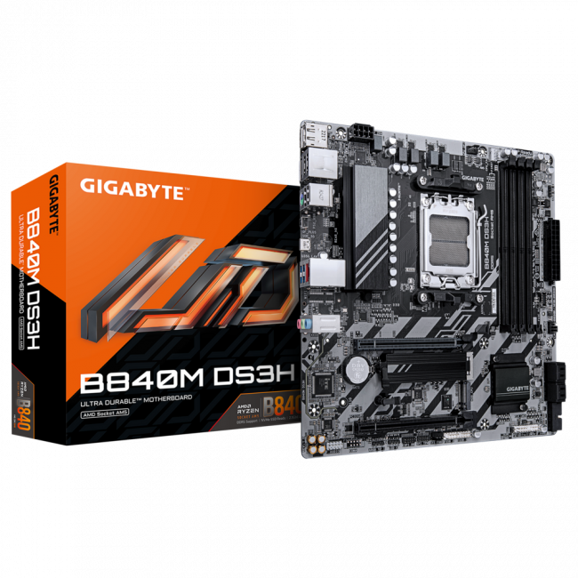 Материнская плата GIGABYTE B840M DS3H — для бизнеса и офиса