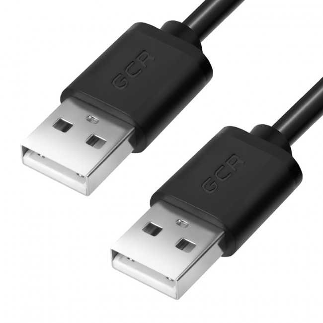 GCR Кабель 0.3m USB 2.0, AM/AM, черный, 28/28 AWG, экран, армированный, морозостойкий Greenconnect USB 2.0 AM - USB 2.0 BM 0.3м — для бизнеса и офиса