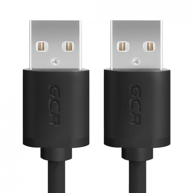 GCR Кабель 0.3m USB 2.0, AM/AM, черный, 28/28 AWG, экран, армированный, морозостойкий Greenconnect USB 2.0 AM - USB 2.0 BM 0.3м — для бизнеса и офиса