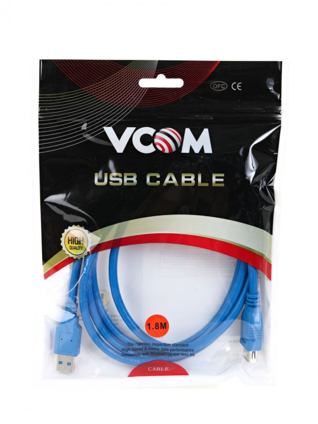 Кабель удлинительный USB3.0 Am-Af 1,8m VCOM (VUS7065-1.8M) VCOM USB 3.2 Type-AM - USB 2.0 Type-AF 1.8м — для бизнеса и офиса Кабель удлинительный USB3.0 Am-Af 1,8m VCOM (VUS7065-1.8M) VCOM USB 3.2 Type-AM - USB 2.0 Type-AF 1.8м — для бизнеса и офиса