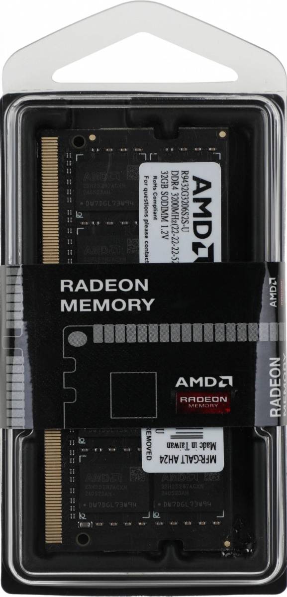 Память DDR4 32Gb 3200MHz AMD R9432G3206S2S-U — для бизнеса и офиса Память DDR4 32Gb 3200MHz AMD R9432G3206S2S-U — для бизнеса и офиса