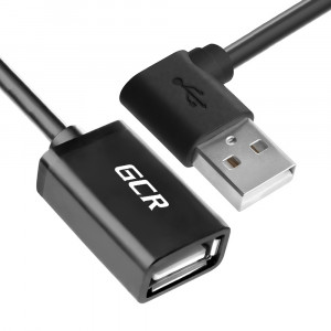 Greenconnect Удлинитель 0.5m USB 2.0, AM угловой/AF, черный, 28/28 AWG, морозостойкий, GCR-AUEC6M-0.5m Greenconnect USB 2.0 AM - USB 2.0 AF черный 0.5м