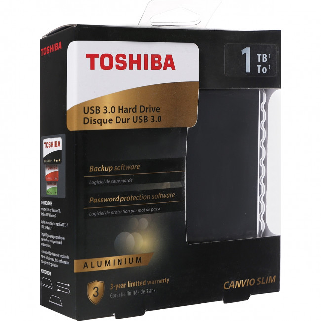 Внешние HDD и SSD Toshiba HDD 1TB HDTD310EK3DA — для бизнеса и офиса