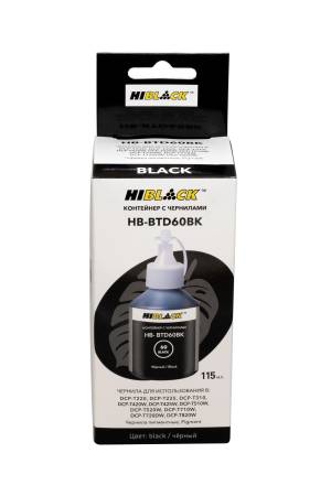 Контейнер с чернилами Hi-Black (HB-D60) для Brother  DCPT310/510W/710W , BK pigm, 115ml