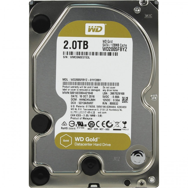 Жесткий диск Western Digital Gold 2TB (WD2005FBYZ) — для бизнеса и офиса