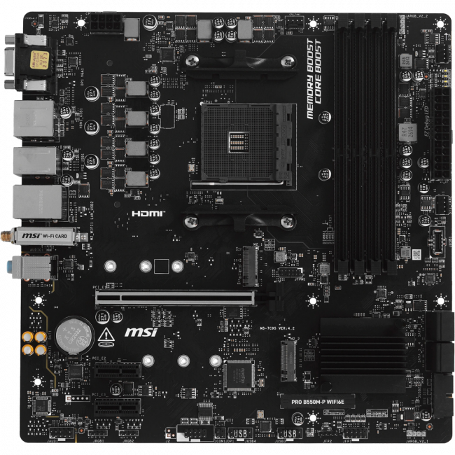 Материнская плата MSI PRO B550M-P WIFI6E — для бизнеса и офиса Материнская плата MSI PRO B550M-P WIFI6E — для бизнеса и офиса