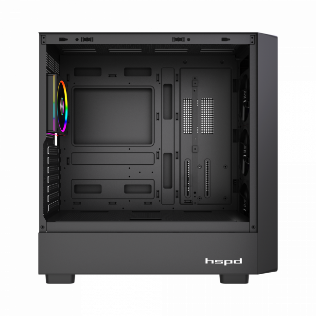 Корпус без блока питания HSPD F760-TGBK-ARGB — для бизнеса и офиса
