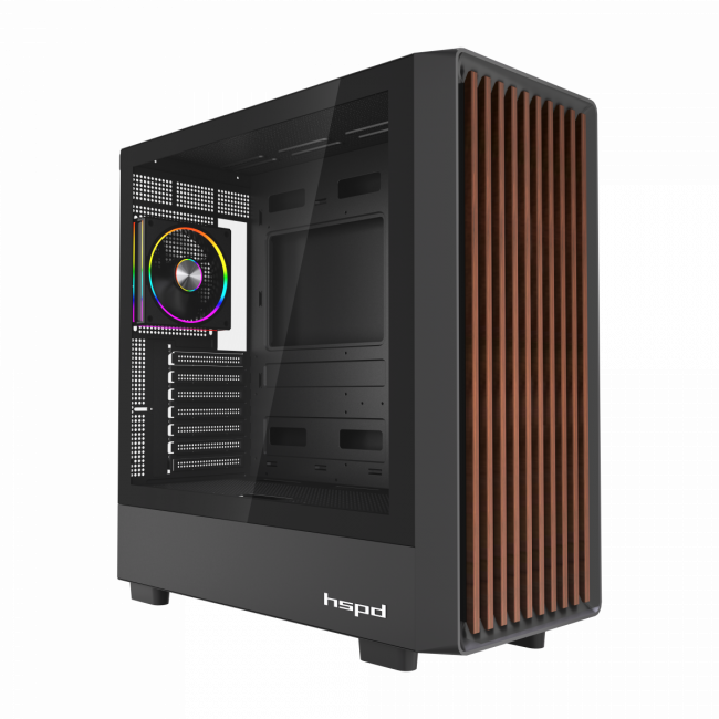 Корпус без блока питания HSPD F760-TGBK-ARGB — для бизнеса и офиса