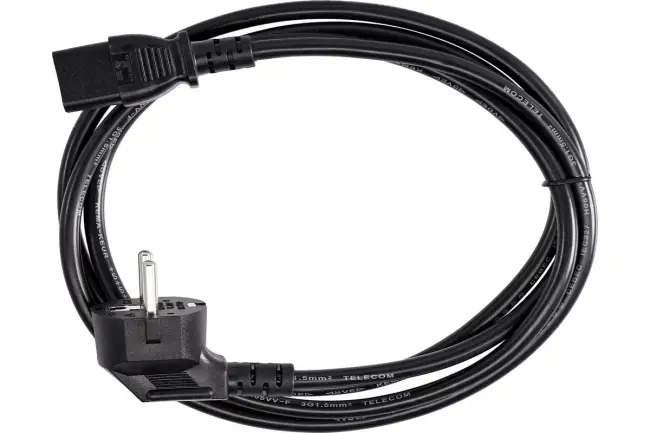 Кабель комп - розетка 220V EU (угловой)<VDE> 3GX1,5mm2, 1,8m, медь, Telecom <TY021-CU1.5-1.8M> VCOM TY021-CU1.5-1.8M — для бизнеса и офиса