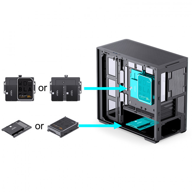 Корпус без блока питания JONSBO D300 Black — для бизнеса и офиса