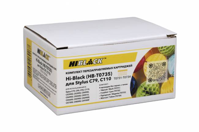 Комплект ПЗК Hi-Black (T0731-T0734) для Epson C79/C110, 4 цв — для бизнеса и офиса