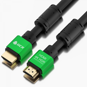 Greenconnect Кабель 1.2m HDMI версия 2.0, HDR 4:2:2, Ultra HD, 4K 60 fps 60Hz/5K*30Hz, 3D, AUDIO, 18.0 Гбит/с, 28/28 AWG, OD7.3mm, тройной экран, нейлон, AL корпус зеленый, ферритовые кольца, GCR-51005 Greenconnect HDMI (m)- HDMI (m) 1.2м