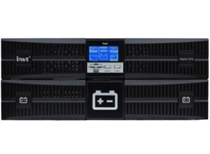 Батарейный кабинет для ИБП INVT HR1110XS с возможностью инсталляции в серверный шкаф в составе: комплект аккумуляторных перемычек и межполочных кабелей – 1 шт.,  автомат отсечки батарейного компелкта – 1 шт., батарея INVT 12V*9Ah – 16 шт. Батарейный кабин