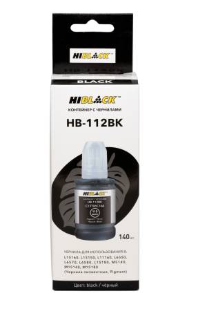 Контейнер с чернилами Hi-Black (HB-112) для Epson L6550/6570, BK, pigm, 140ml