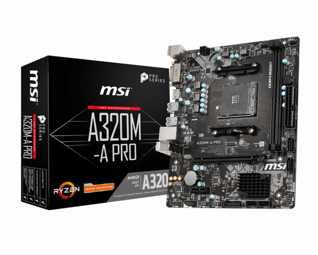 Материнская плата MSI A320M-A PRO — для бизнеса и офиса