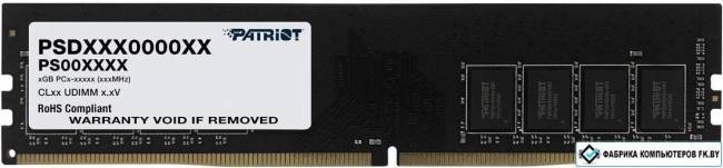 Память DDR4 16Gb 2400MHz Patriot PSD416G240081 — для бизнеса и офиса