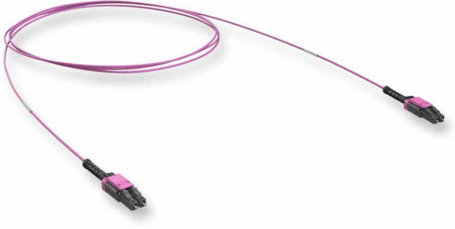 Оптический патчкорд LC/LC Duplex Uniboot, Push-Pull-Boot, 50/125 OM4, FRNC, ULL, 2 м Patchwork Оптический патчкорд — для бизнеса и офиса