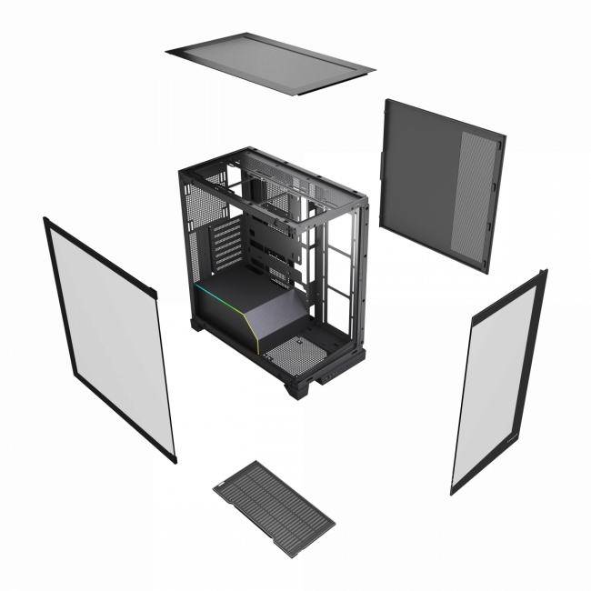 Корпус без блока питания HSPD F550-TGBK — для бизнеса и офиса