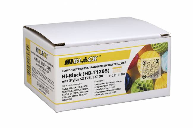 Комплект ПЗК Hi-Black (T1281-T1284) для Epson Stylus SX125/SX130, 4 цв — для бизнеса и офиса