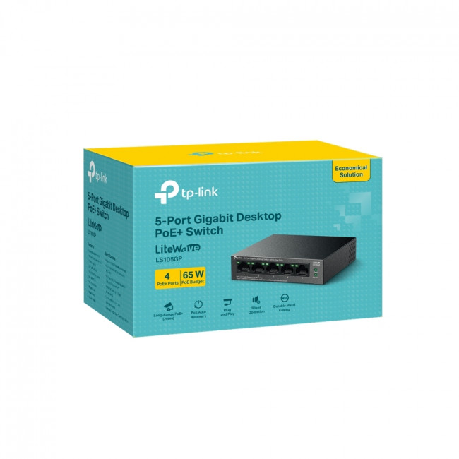 Коммутатор TP-Link LS105GP — для бизнеса и офиса Коммутатор TP-Link LS105GP — для бизнеса и офиса