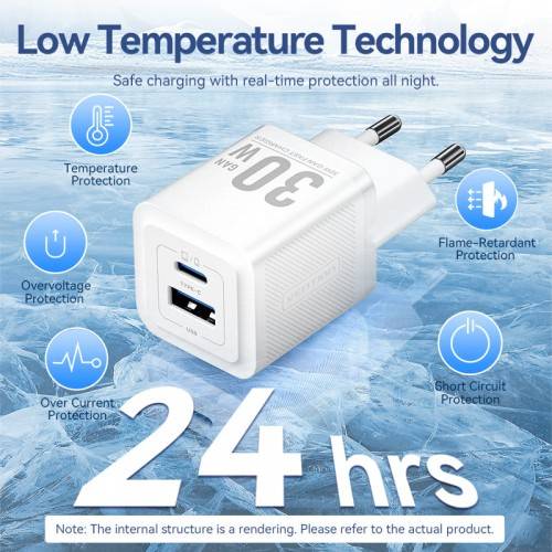 Набор для зарядки Vention з/у GaN 30W 2 порта USB (C + A) и кабель USB-C 3А Чёрный, шт. Vention TZ-FEQB0-EU-01 — для бизнеса и офиса