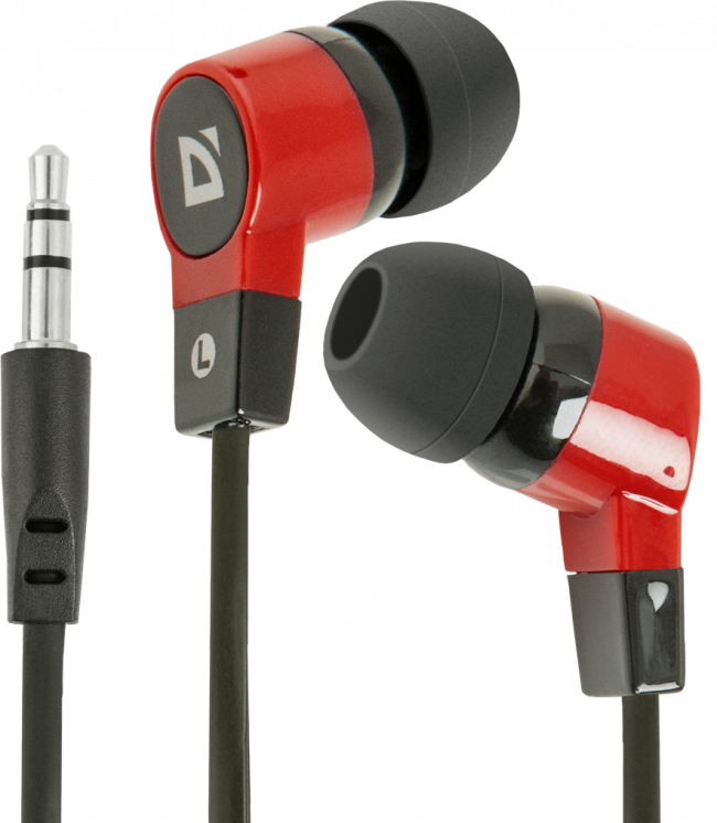 Defender Наушники вставки Basic 619 черный + красный Defender Basic 619