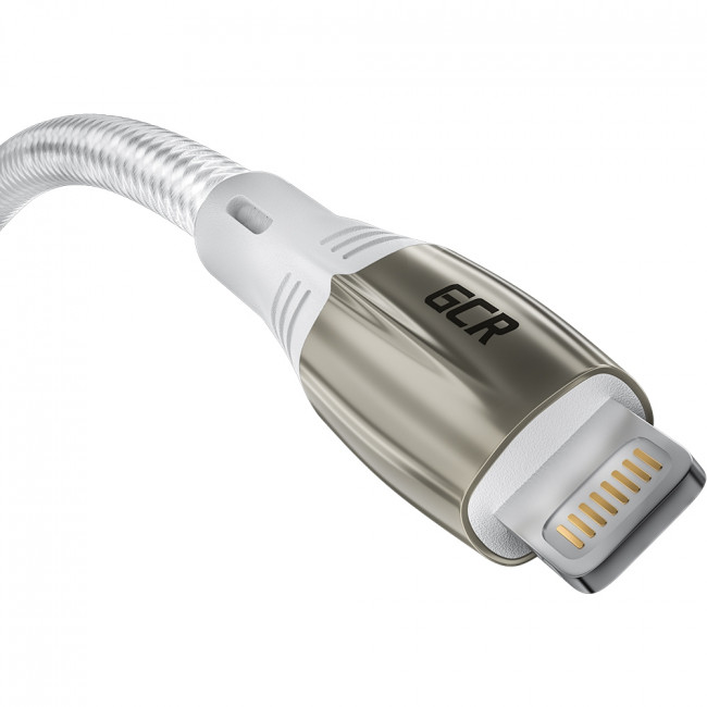 GCR Кабель 1.0m TypeC/Lightning MFI POWER DELIVERY 18 W, быстрая зарядка, белый нейлон, корпус relief, белый ПВХ, GCR-52633 Greenconnect USB 2.0 Type-C (m) - Lightning (m) 1м — для бизнеса и офиса