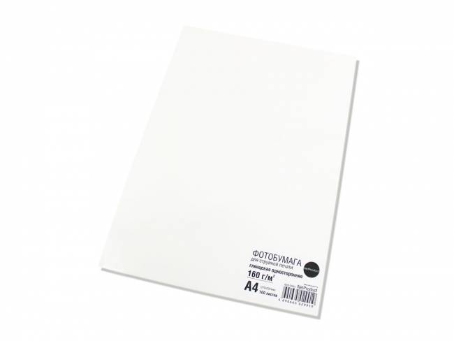 Фотобумага NetProduct глянцевая односторонняя, A4, 160 г/м2, 100 л. — для бизнеса и офиса